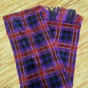 Loominus Handwoven Purple and Red Scarf